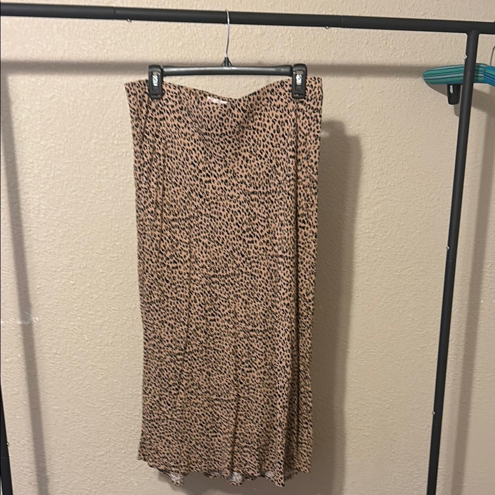 SO Cheetah Print Pleated Midi Skirt